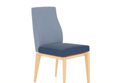Downtown Natural Washed Side Chair with TK Seat Fabric and MA Backing Fabric