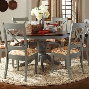 Round Top 7 Piece Set with X-Back Chairs