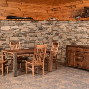 This set is constructed of reclaimed barn wood which has been cleaned and dried, undergoing a metal detector twice in order to remove any nails, as well as kiln-dried to exterminate all bugs and insects. Purchasing an Urban Barnwood dining set is an oppor